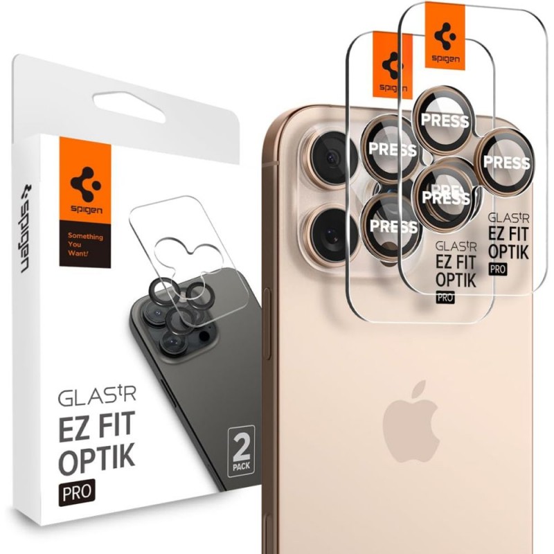 Γυαλί Προστασίας Spigen Optik.Tr Ez Fit Camera Lens Apple iPhone 16 Pro (6.1")/16 Pro Max (6.7") Desert Titanium (AGL08862)  (2τμχ)