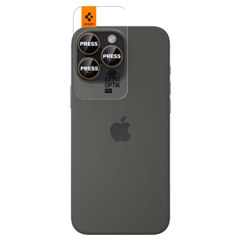 Γυαλί Προστασίας Spigen Optik.Tr Ez Fit Camera Lens Apple iPhone 16 Pro (6.1")/16 Pro Max (6.7") Desert Titanium (AGL08862)  (2τμχ)
