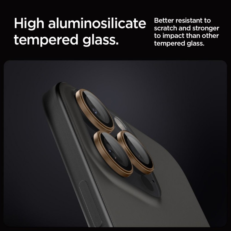 Γυαλί Προστασίας Spigen Optik.Tr Ez Fit Camera Lens Apple iPhone 16 Pro (6.1")/16 Pro Max (6.7") Desert Titanium (AGL08862)  (2τμχ)