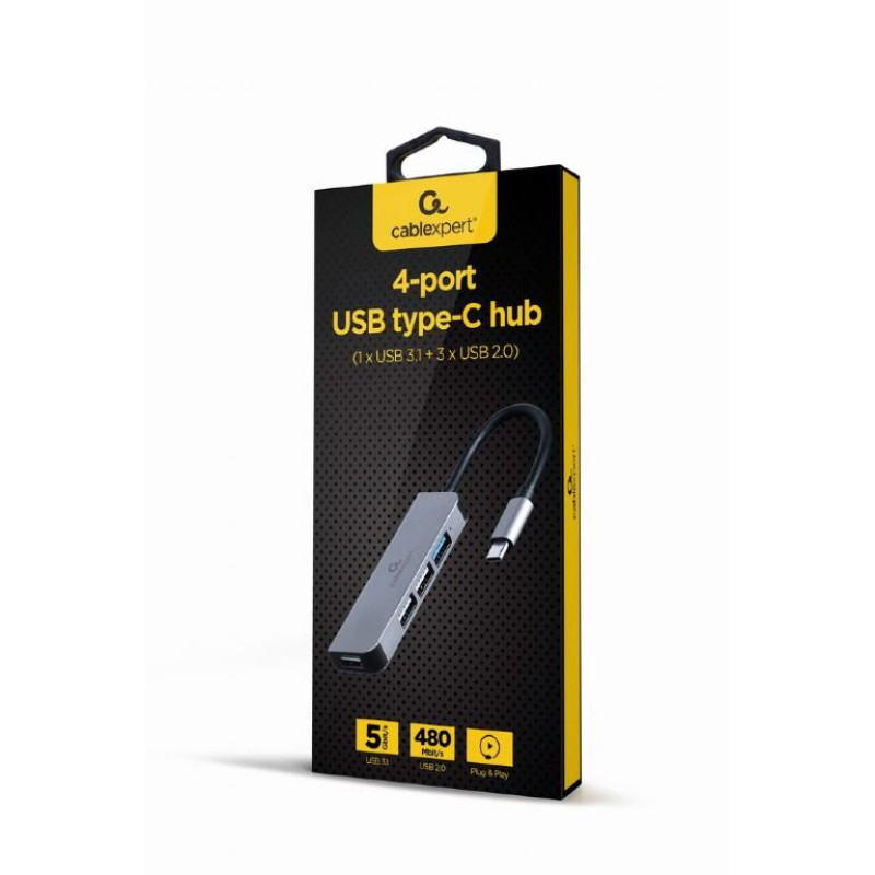 Αντάπτορας Gembird USB3 Hub  USB 3.0 & 3xUSB 2.0 Silver