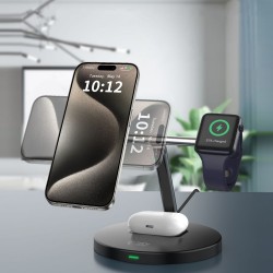 Ασύρματος Φορτιστής Tech-Protect A35 QI15W Magnetic Magsafe 3in1 Wireless Charger Black Ασύρματος Φορτιστής Tech-Protect A35 QI15W Magnetic Magsafe 3in1 Wireless Charger Black