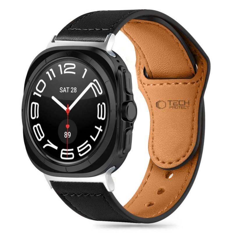 Ανταλλακτικό λουράκι Tech-Protect Leatherfit Samsung Galaxy Watch Ultra (47mm) Black Ανταλλακτικό λουράκι Tech-Protect Leatherfit Samsung Galaxy Watch Ultra (47mm) Black