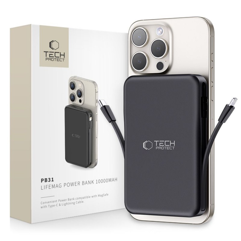 Εξωτερική Μπαταρία Tech-Protect PB31 Lifemag Magsafe PowerBank 10000mAh Black