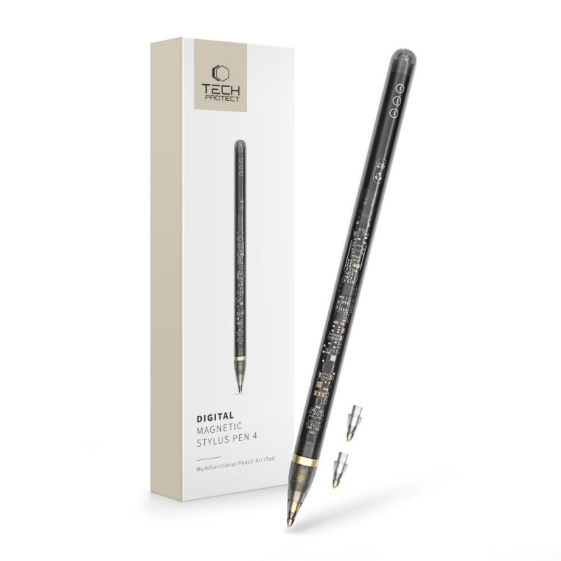 Γραφίδα Tech-Protect Magnetic Stylus Pen "4" iPad Clear / Black
