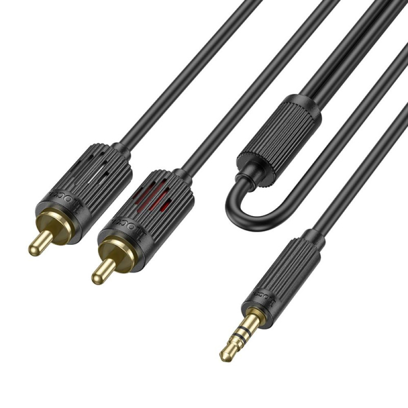 Καλώδιο Hoco UPA28 Jack 3.5mm Male to 2xRCA Male 1.5m Black