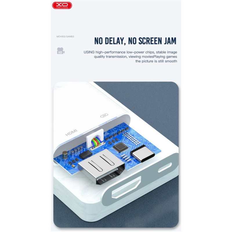Αντάπτορας XO HUB005 Hub Lightning to HDMI 1080P White Αντάπτορας XO HUB005 Hub Lightning to HDMI 1080P White