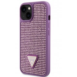 Θήκη Guess Rhinestones Triangle Metal Logo Case for iPhone 13 (6.1") Purple