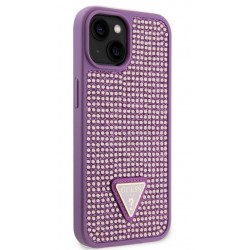 Θήκη Guess Rhinestones Triangle Metal Logo Case for iPhone 13 (6.1") Purple