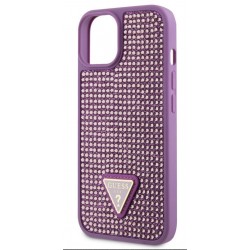 Θήκη Guess Rhinestones Triangle Metal Logo Case for iPhone 13 (6.1") Purple