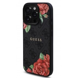 Θήκη Guess PU Leather 4G Roses MagSafe Case Apple iPhone 16 Pro Max (6.9") Black