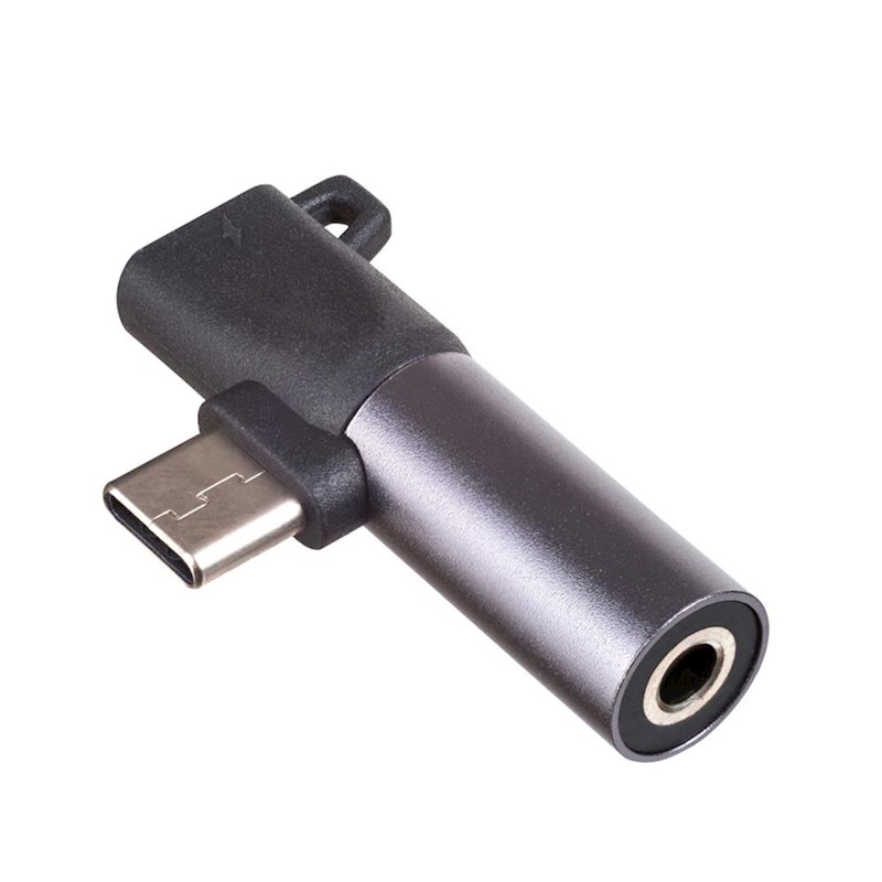 Αντάπτορας Akyga Adapter Type-C Male to Type-C Female - Jack 3.5mm Black