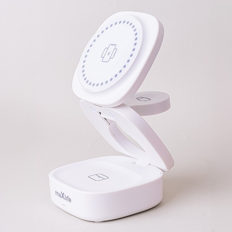 Ασύρματος Φορτιστής Maxlife  Magnetic Wireless Charger 3in1 15W MXWC-06 White