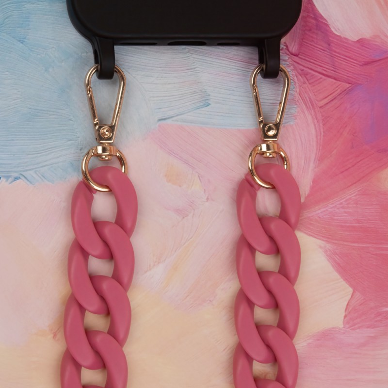 Λουράκι Λαιμού στήριξης Θήκης Smartphone Universal Phone Chain Matte Pink Λουράκι Λαιμού στήριξης Θήκης Smartphone Universal Phone Chain Matte Pink