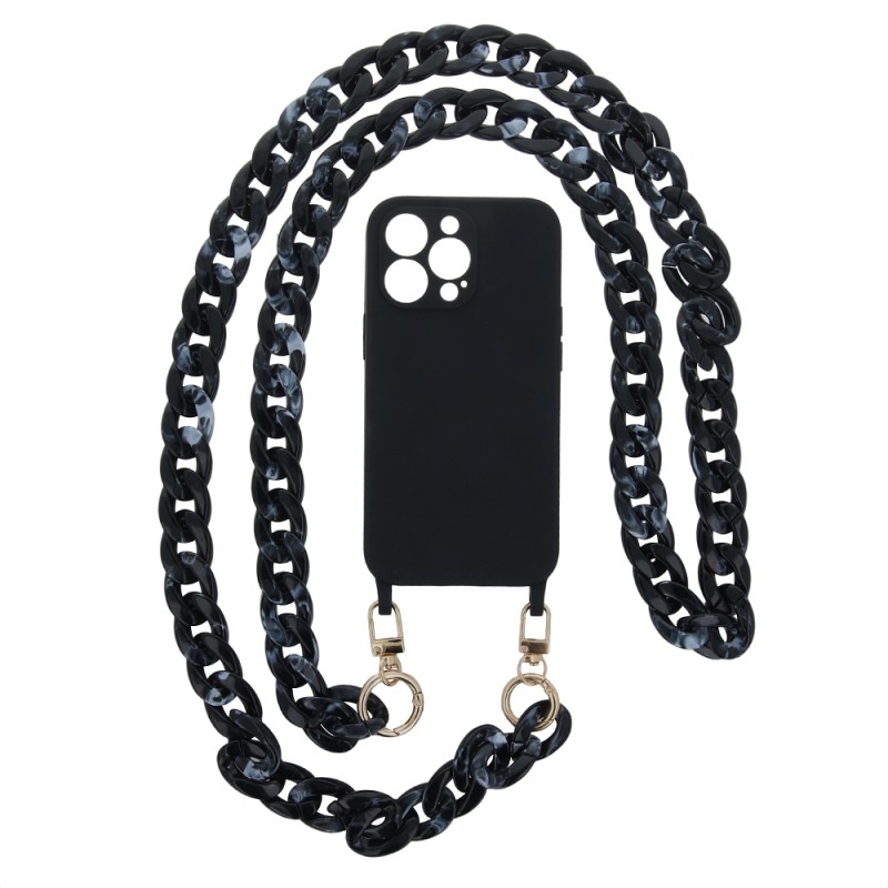 Λουράκι Λαιμού στήριξης Θήκης Smartphone Universal Phone Chain Mottled Black Λουράκι Λαιμού στήριξης Θήκης Smartphone Universal Phone Chain Mottled Black