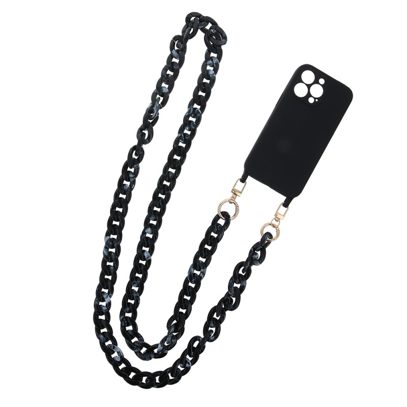 Λουράκι Λαιμού στήριξης Θήκης Smartphone Universal Phone Chain Mottled Black Λουράκι Λαιμού στήριξης Θήκης Smartphone Universal Phone Chain Mottled Black
