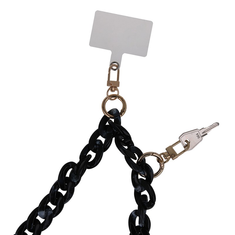 Λουράκι Λαιμού στήριξης Θήκης Smartphone Universal Phone Chain Mottled Black Λουράκι Λαιμού στήριξης Θήκης Smartphone Universal Phone Chain Mottled Black