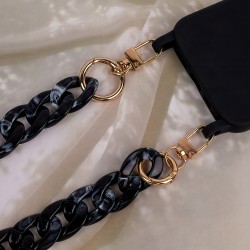 Λουράκι Λαιμού στήριξης Θήκης Smartphone Universal Phone Chain Mottled Black Λουράκι Λαιμού στήριξης Θήκης Smartphone Universal Phone Chain Mottled Black