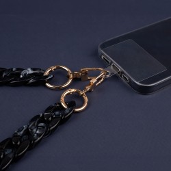 Λουράκι Λαιμού στήριξης Θήκης Smartphone Universal Phone Chain Mottled Black Λουράκι Λαιμού στήριξης Θήκης Smartphone Universal Phone Chain Mottled Black