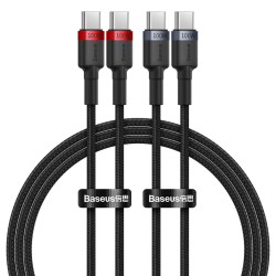 Καλώδιο Φόρτισης Baseus Cafule Charging Cable USB to Type-C 100W 1m (2τχμ) Red /Black & Grey/Black