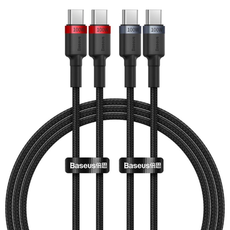 Καλώδιο Φόρτισης Baseus Cafule Charging Cable USB to Type-C 100W 1m (2τχμ) Red /Black & Grey/Black