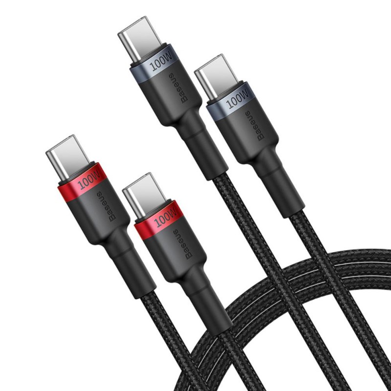 Καλώδιο Φόρτισης Baseus Cafule Charging Cable USB to Type-C 100W 1m (2τχμ) Red /Black & Grey/Black