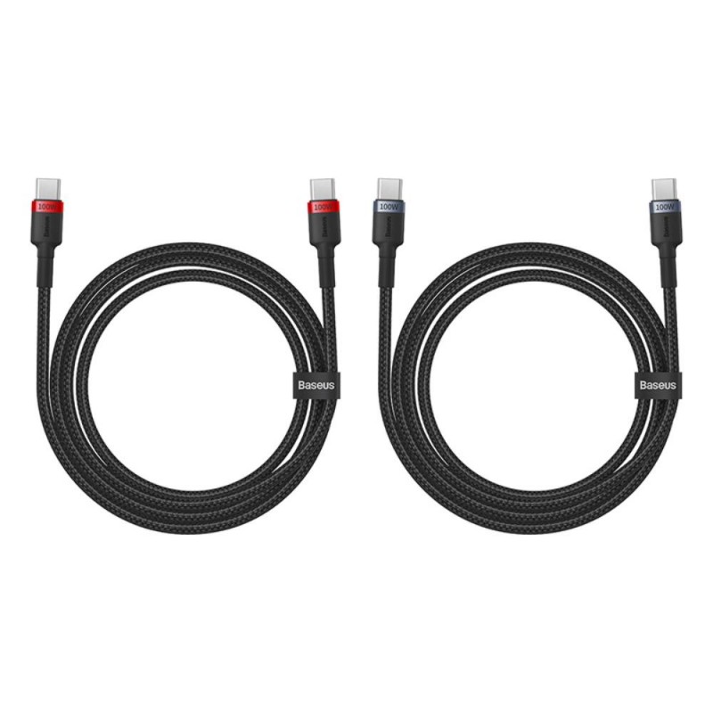 Καλώδιο Φόρτισης Baseus Cafule Charging Cable USB to Type-C 100W 1m (2τχμ) Red /Black & Grey/Black