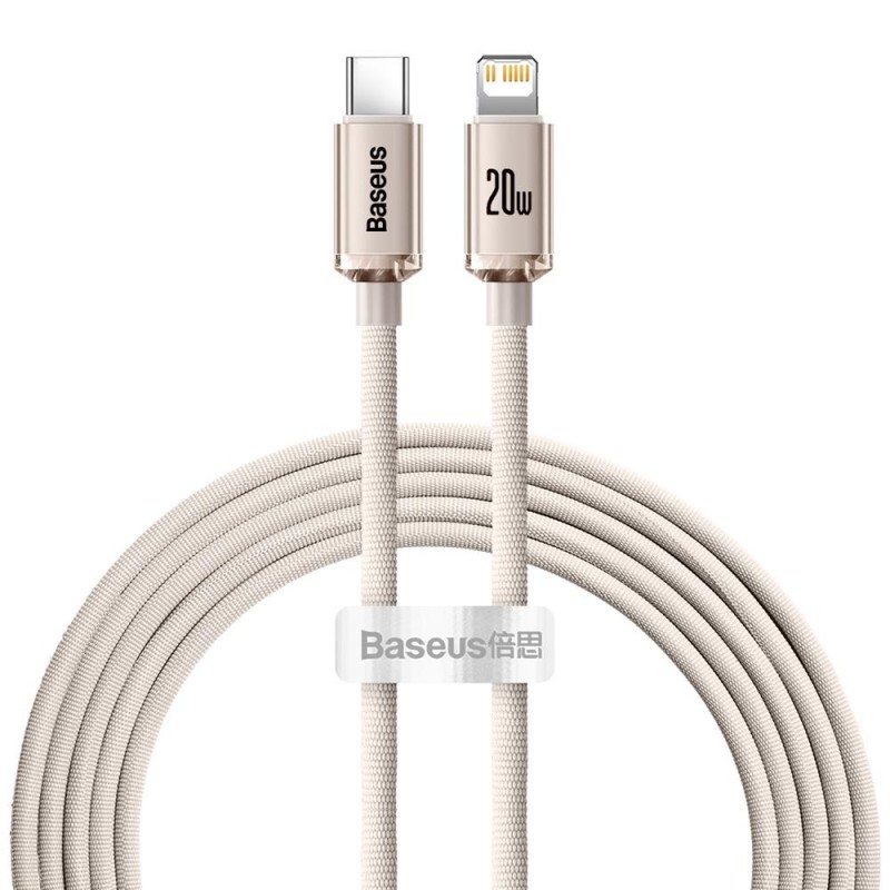 Καλώδιο Φόρτισης Baseus Crystal Shine Type-C to Lightning Cable 20W 2m Pink (CAJY001404)