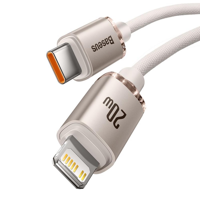 Καλώδιο Φόρτισης Baseus Crystal Shine Type-C to Lightning Cable 20W 2m Pink (CAJY001404)