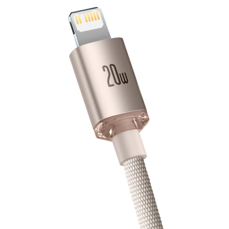 Καλώδιο Φόρτισης Baseus Crystal Shine Type-C to Lightning Cable 20W 2m Pink (CAJY001404)