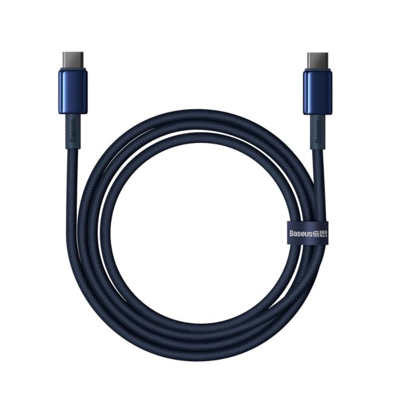 Καλώδιο Φόρτισης Baseus Tungsten Gold Fast PD Type-C to Type-C Super Charge 100W 1m Deepsea Blue
