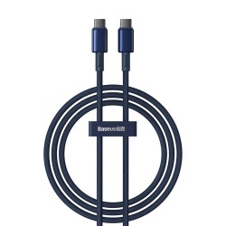 Καλώδιο Φόρτισης Baseus Tungsten Gold Fast PD Type-C to Type-C Super Charge 100W 1m Deepsea Blue