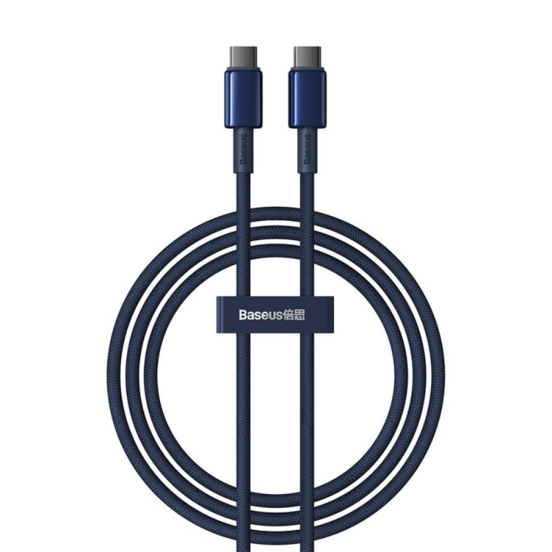 Καλώδιο Φόρτισης Baseus Tungsten Gold Fast PD Type-C to Type-C Super Charge 100W 1m Deepsea Blue
