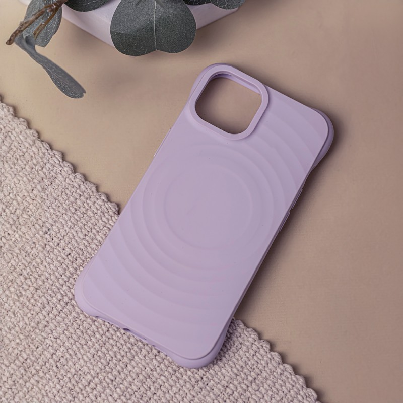 Θήκη Real Smooth Silicone Circle Mag Case Apple iPhone 13 / 14 (6.1") Purple