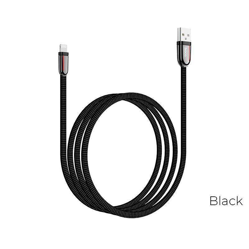 Καλώδιο Data Hoco Braided / Flat USB to Lightning Cable  U74 Grand Lightning 1.2m Black