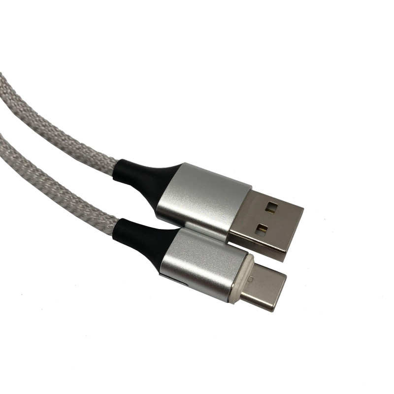 Καλώδιο Data Energenie Braided / Magnetic USB 2.0 Cable USB-C male - USB-A Silver