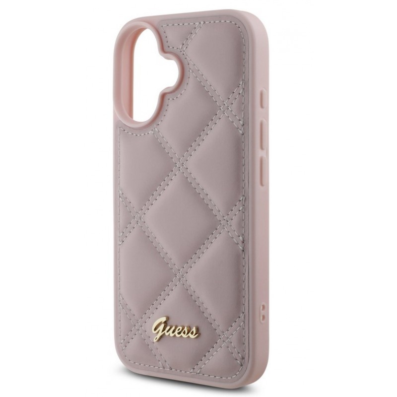 Θήκη Guess PU Leather Quilted Case Apple iPhone 16 (6.1") Pink