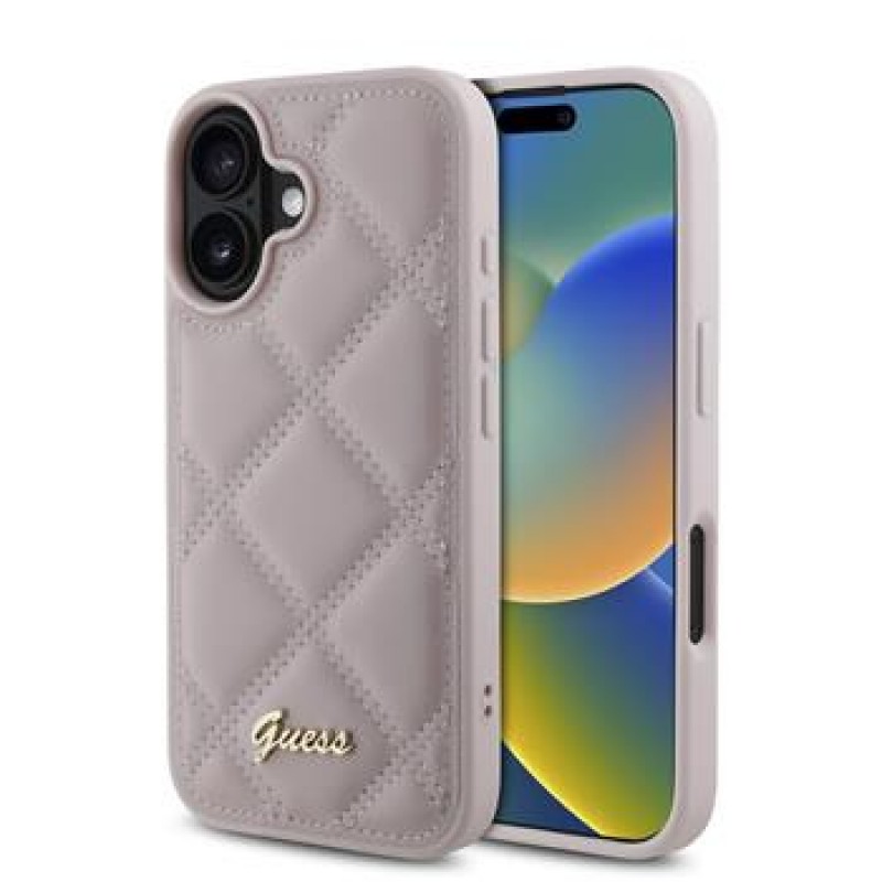 Θήκη Guess PU Leather Quilted Case Apple iPhone 16 (6.1") Pink