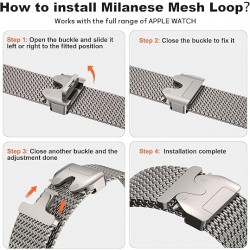 Ανταλλακτικό λουράκι QuickFit Milano Mesh Loop Apple Watch 1/2/3/4/5/6/SE/7/8 (42/44/45/49mm) Titanium Ανταλλακτικό λουράκι QuickFit Milano Mesh Loop Apple Watch 1/2/3/4/5/6/SE/7/8 (42/44/45/49mm) Titanium