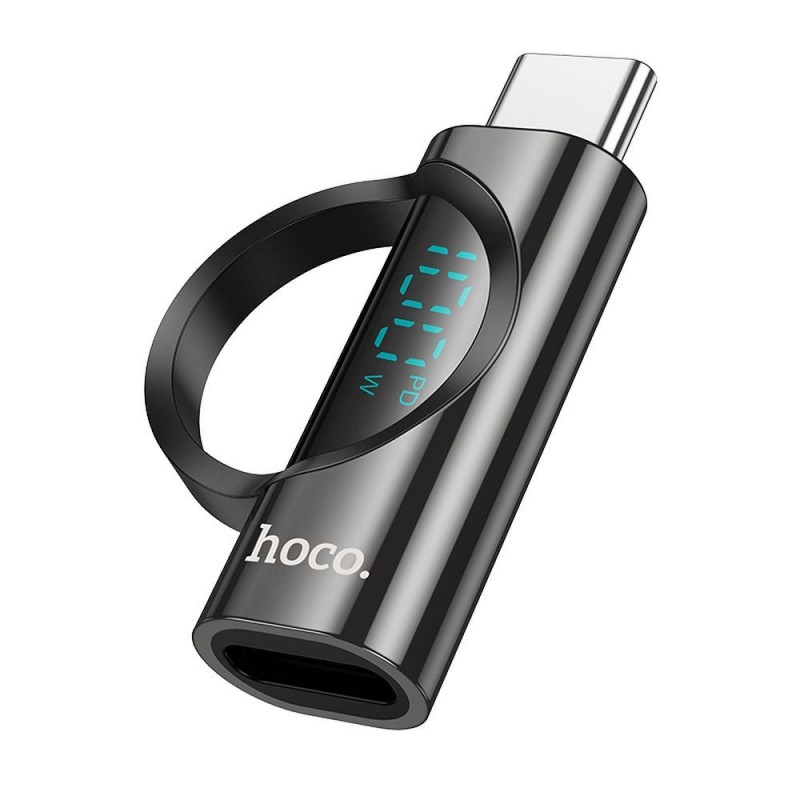 Αντάπτορας Hoco Adapter UA32 Type-C to Type-C with Digital Display 5A 100W Black