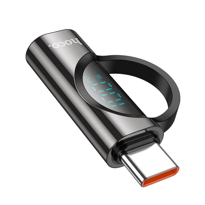 Αντάπτορας Hoco Adapter UA32 Type-C to Type-C with Digital Display 5A 100W Black