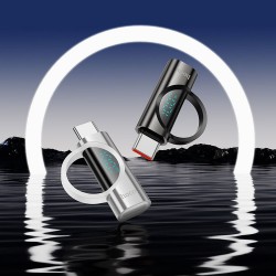 Αντάπτορας Hoco Adapter UA32 Type-C to Type-C with Digital Display 5A 100W Silver