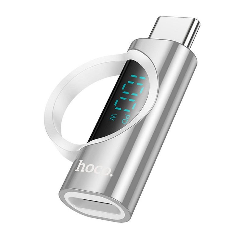 Αντάπτορας Hoco Adapter UA32 Type-C to Type-C with Digital Display 5A 100W Silver