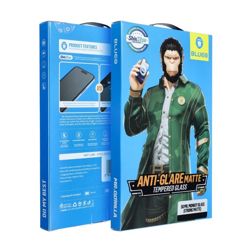 Γυαλί Προστασίας 5D Mr. Monkey Glass Apple iPhone 13 Pro Max / 14 Plus (6,7") 3D Full Glue Tempered Glass 9H Full Screen Cover Matte Black