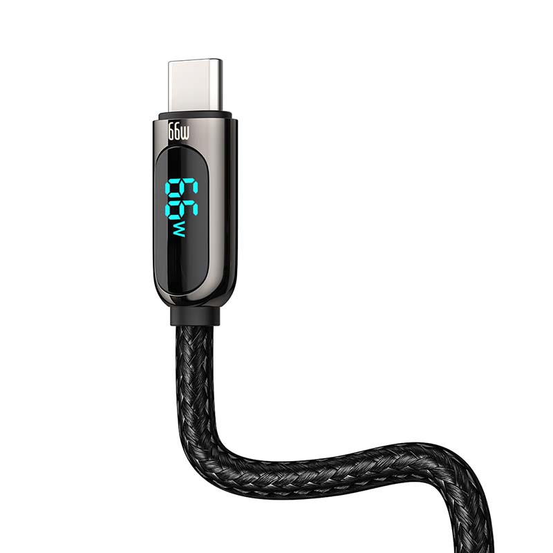 Καλώδιο Φόρτισης Baseus Display Braided USB 2.0 Cable USB to Type-C 66W 1m Black