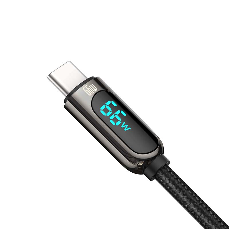 Καλώδιο Φόρτισης Baseus Display Braided USB 2.0 Cable USB to Type-C 66W 1m Black