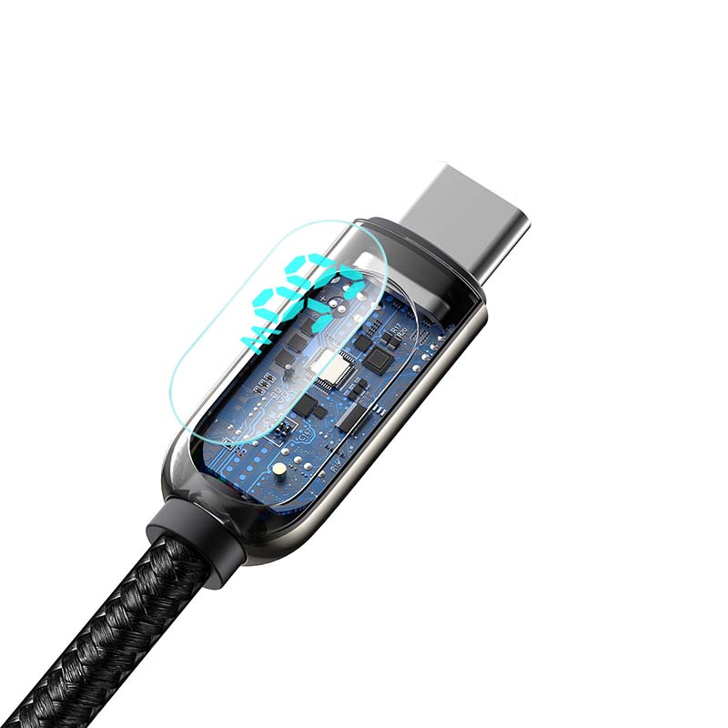 Καλώδιο Φόρτισης Baseus Display Braided USB 2.0 Cable USB to Type-C 66W 1m Black