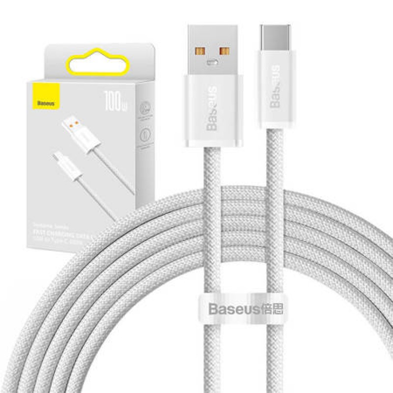 Καλώδιο Φόρτισης Baseus Dynamic Series Cable USB to Type-C 2m 100W White (CALD000702)