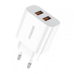 Φορτιστής Ταξιδιού Foneng Fast Charge EU45 2x USB & Micro USB  Cable White 