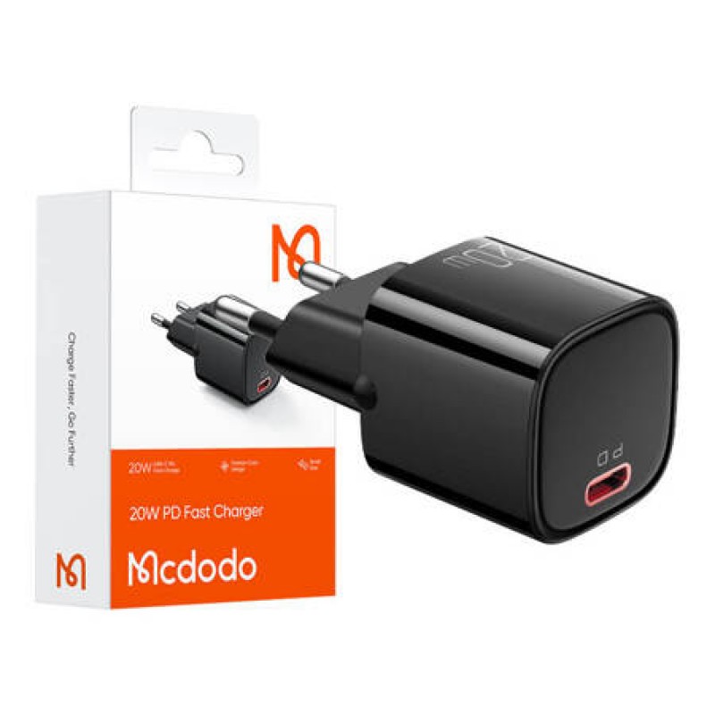 Φορτιστής Ταξιδιού Mcdodo PD Charger Type-C CH-4021 20W Nano Series  Black 