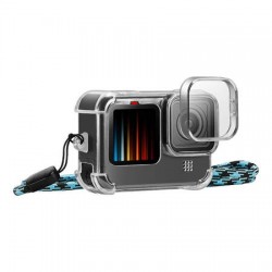 Θήκη Puluz Housing Silicone Case with Lens Cap & Neck Strap for GoPro Hero 9 / Hero 10 / Hero 11 / Hero 12 Clear